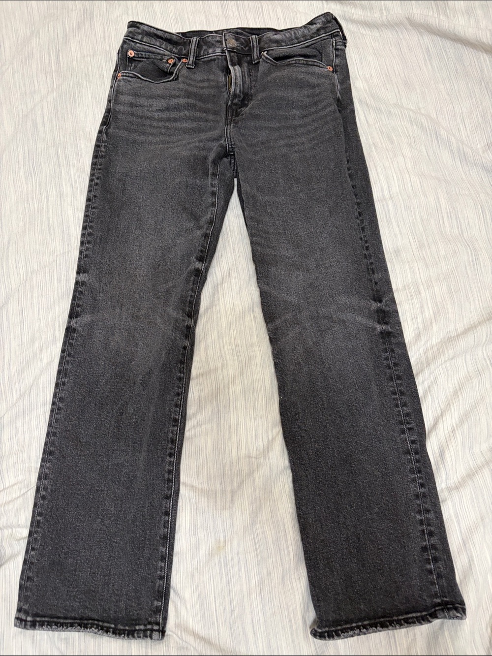 American Eagle Outfitters Charcoal Black Straight-Leg Jeans